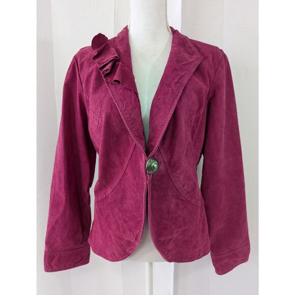 Women's Pink Leather Jacket - Picture 2 of 14